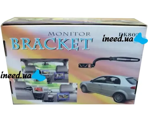 Универсальное крепление держатель монитора на подголовник кресла Bracket monitor DK-802, Регулируемый кронштейн на переднее кресло для экрана DK802