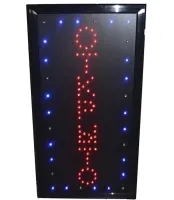 Светодиодная вертикальная LED вывеска Открыто 48x25 см Рекламная торговая табличка для кафе, Информационное Табло для внутренней рекламы от сети 4828