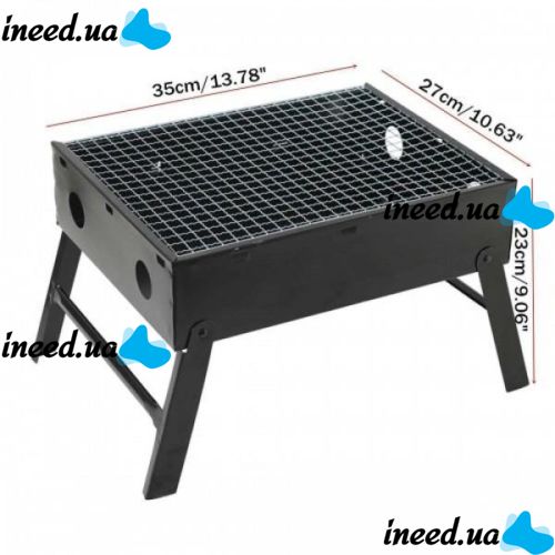 Складаний барбекю гриль Morpilot TL - 353 BBQ Black, 35 см, Чорний портативний мангал, міні / барбекю