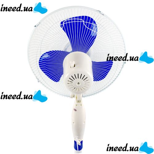 Напольный вентилятор WimpeX WX-1611 40 см stand fan 16" 100W с регулировкой высоты, Бесшумный вентилятор Вимпекс 100Вт на пол 3 скорости Белый