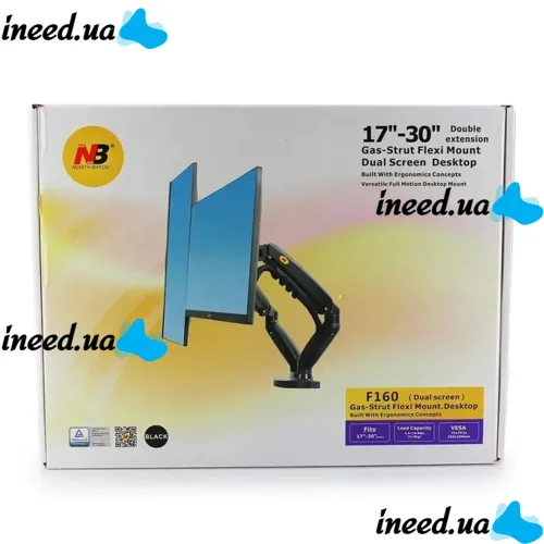 North Bayou F160 17-30" inch desktop dual monitor mount holder, V160 dual monitor desk stand bracket