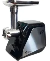 Кухонная электрическая мясорубка Domotec MS-2022 3000W, Бытовая электромясорубка с насадками для колбас и кеббе и толкателем Домотек 3000Вт Черная