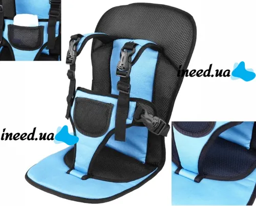 Детское бескаркасное автокресло Multi Function Car Cushion Синий, Универсальное авто кресло ребенку в машину до 25 кг, Удобное автомобильное кресло
