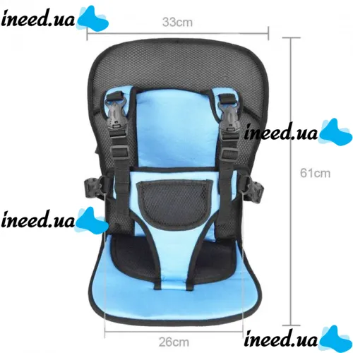 Детское бескаркасное автокресло Multi Function Car Cushion Синий, Универсальное авто кресло ребенку в машину до 25 кг, Удобное автомобильное кресло