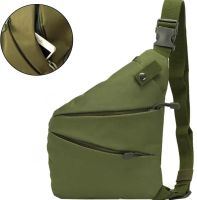 Тактическая нагрудная сумка мессенджер Cross Body Оливковая однолямочная водонепроницаемая мужская барсетка через плечо, кобура олива Кросс боди, Хаки