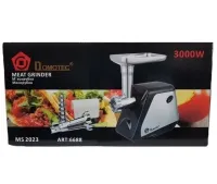 Кухонная электрическая мясорубка Domotec MS-2023 3000W, Бытовая электромясорубка с соковыжималкой и насадкой для колбас и кеббе Домотек 3000Вт Черная