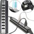 Active USB Hub Digital YK-185 Black with 10 Ports with Active Charging, Splitter with USB Hub Power Supply with 10 Outputs for Computer Black