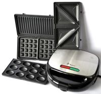 Sandwich maker sandwich maker multi-baker 4 in 1 Domotec MS-7704 1000W 4in1 grey grill, waffle iron, hazel 1000W