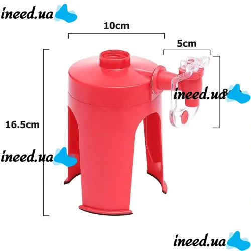 Mini Cooler for Plastic Bottle Fizz Saver, Soda Dispenser with Tap, Dispenser for Carbonated Drinks with Valve Red