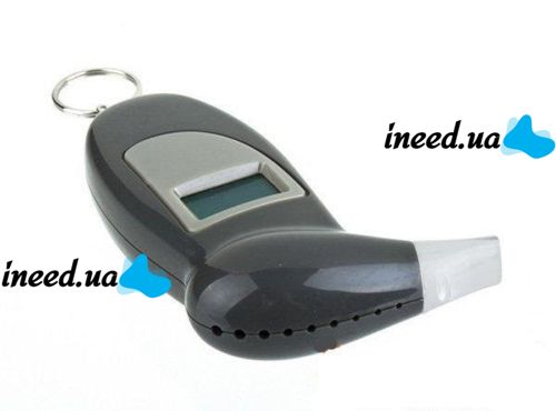 Карманный электронный алкотестер с мундштуками Digital Breath Alcohol Tester с LCD дисплеем 80025 Персональный алкометр анализатор спирта
