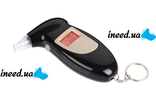 Карманный электронный алкотестер с мундштуками Digital Breath Alcohol Tester с LCD дисплеем 80025 Персональный алкометр анализатор спирта
