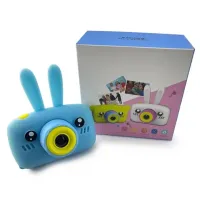 Детский аккумуляторный фотоаппарат DVR Baby Camera XL-500R зайчик, Детская цифровая камера 7688 600mAh, Цифровой фотоаппарат для детей Голубой