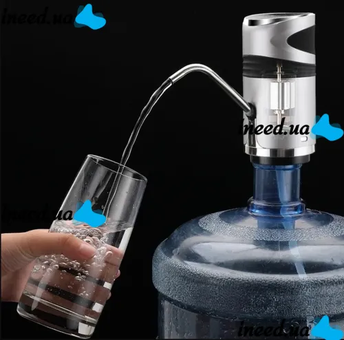 Автоматическая помпа для воды на бутыль Water Dispenser XL-129 Серебристая, Портативный аккумуляторный насос электрический диспенсер дозатор на кулер