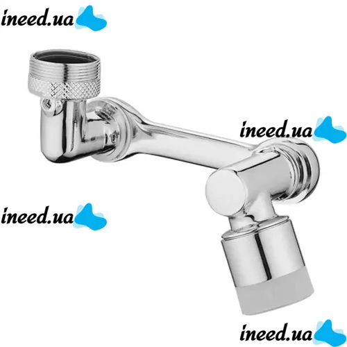 МЕТАЛ поворотна насадка на кран, Подовжувач на гусак Faucet splash head, аератор для економії води з поворотом на 1080 градусів для змішувача