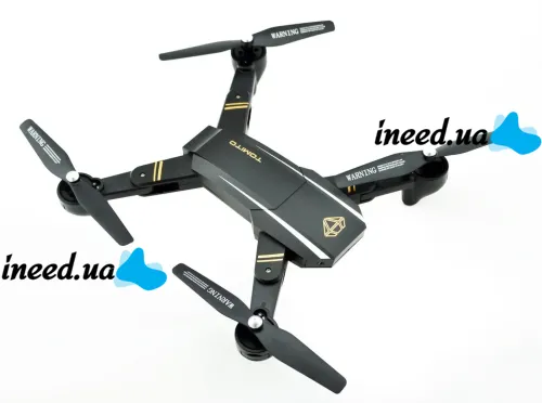 Квадрокоптер складной профессиональный D5HW DRONE s9 Phantom Pro с WIFI камерой, Дрон с подсветкой на аккумуляторе Коптер на радиоуправлении 4 DRC V4