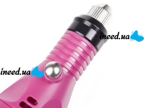 Bucos Nail Drill ZS-100 Handheld Polisher (20,000 rpm) for Professional Manicures and Pedicures—6-in-1 Polishing Handpiece, + Bit Set—Pink