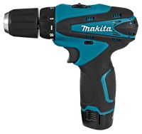 Makita DF330DWE rechargeable screwdriver 12V 2AH Li-Ion + spare battery in a case and a set of tools