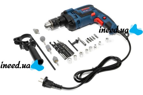 Ударная дрель Bosch GSB 13 RE Professional 600W в кейсе с набором инструментов