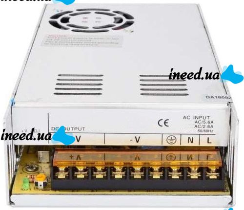 Универсальный блок питания адаптер 12V 20A 240W Brille S-240-12 Metall для SMD светодиодных лент мониторов