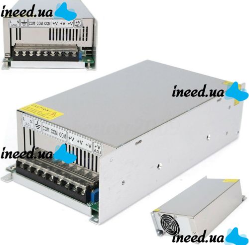 Универсальный блок питания адаптер 12V 50A 600W Brille S-600-12 Metall для SMD светодиодных лент мониторов