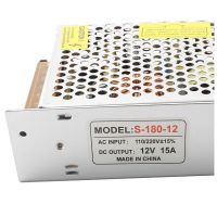 Universal Power Supply Adapter 12V 15A 180W Brille S-180-12 Metall for SMD LED Strip Monitors