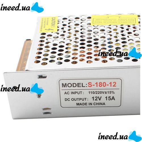 Universal Power Supply Adapter 12V 15A 180W Brille S-180-12 Metall for SMD LED Strip Monitors
