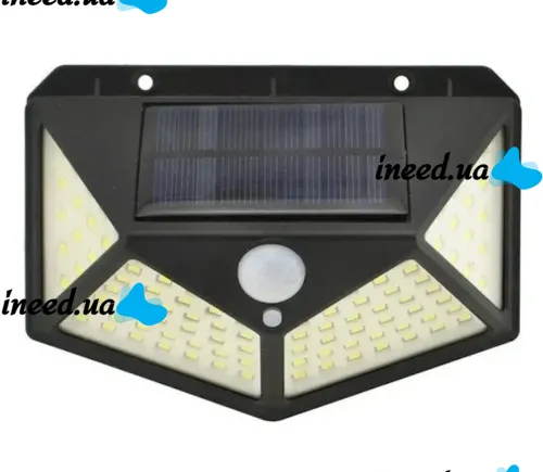 Вуличний потрійний ліхтар Solar Interaction Wall Lamp CL - 100 на сонячній батареї з датчиком руху, Настінний акумуляторний світильник 100 LED
