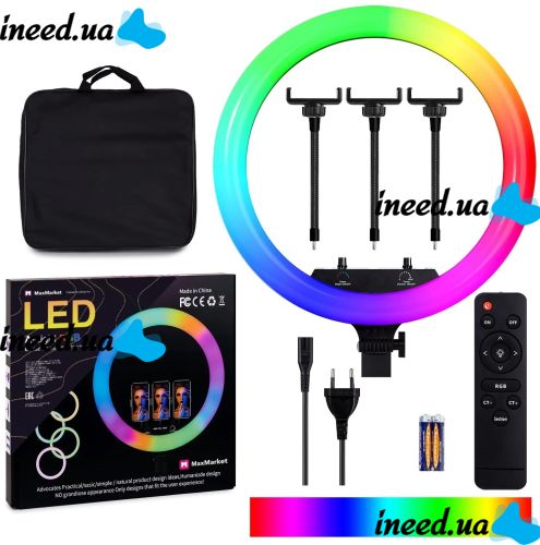 Color Ring LED Lamp Soft Ring Light RGB MJ18 45cm 18" Studio LED Multicolored Lamp for Blogger MJ45, MJ-450