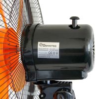 Підлоговий вентилятор Domotec MS-1619 40 см stand fan 16" дюймів 40W помаранчевий Домотек Orange на телескопічній ніжці з поворотом і нахилом