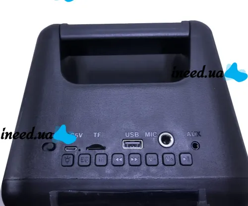 Аккумуляторная колонка динамик Bluetooth BKK B86 с LED подсветкой 20W, Беспроводная акустическая система караоке USB SD FM AUX от аккумулятора Черная