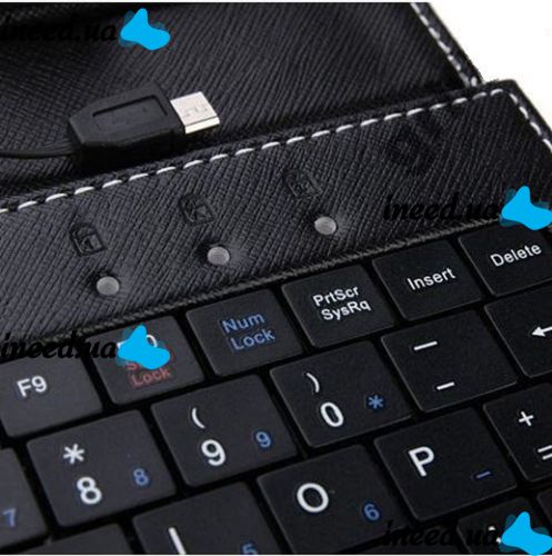 Чехол клавиатура для ПК планшета 7 Rus Black Mini и Micro Usb, чехол для планшета ПК "7"