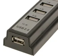 Активный USB хаб Digital YK-185 Black на 10 портов с активной зарядкой, Разветвитель с блоком питания Юсб Hub с 10 выходами для компьютера Черный