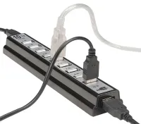 Активный USB хаб Digital YK-185 Black на 10 портов с активной зарядкой, Разветвитель с блоком питания Юсб Hub с 10 выходами для компьютера Черный