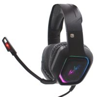 Игровые проводные наушники Cyberpunk CP-007 с подсветкой и микрофоном Геймерские полноразмерные наушники с гарнитурой для ПК и ноутбука 96491 Черные