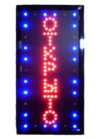Светодиодная вертикальная LED вывеска Открыто 48x25 см Рекламная торговая табличка для кафе, Информационное Табло для внутренней рекламы от сети 4828