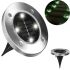 Уличный садовый LED светильник на солнечной батарее Solar Disk Lights, Универсальная подсветка в сад IP65, Грунтовой светодиодный фонарь со штыком