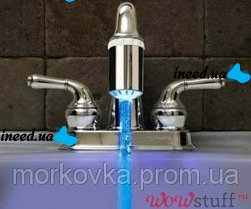 Насадка на кран подсветка воды улучшенная турбина,