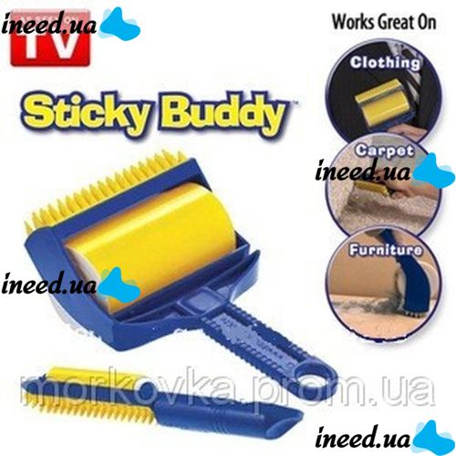 Щетка для чистки одежды ковра Sticky Buddy Стики Бадди липкий валик