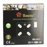 Електронні підлогові фітнес ваги Domotec MS-2017 Black до 180 кг c Bluetooth і додатком на телефон, розумні скляні смарт ваги з Led дисплеєм