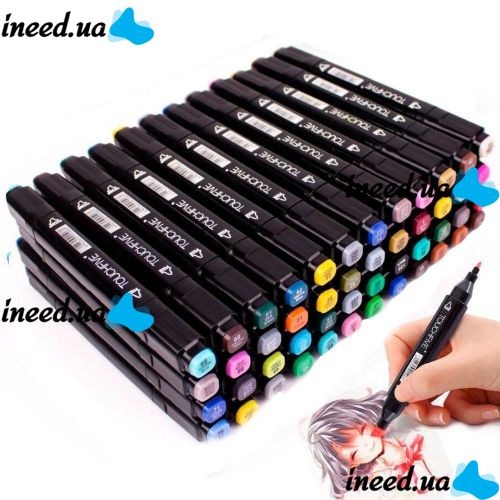 Touch Raven TR-60 Colors Professional set of double-sided sketch Markers for alcohol-based drawing, markers 60 pcs