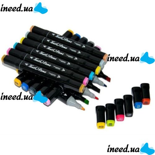 Touch Raven TR-60 Colors Professional set of double-sided sketch Markers for alcohol-based drawing, markers 60 pcs