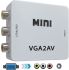 Converter Adapter VGA to AV RCA Tulip, Universal Active Adapter with Sound and External Power Supply VGA-AV Audio 3.5 mm Converter Mini 1080P