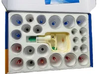 Вакуумные массажные антицеллюлитные банки с насосом - Pull Out a Vacuum Apparatus KL 24 шт, Медицинский набор из 24 вакуумных банок для массажа