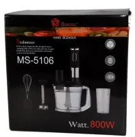 Многофункциональный погружной блендер 5 в 1 Domotec MS-5106 800W Электрический кухонный измельчитель мини комбайн с мерным стаканом 2 скорости
