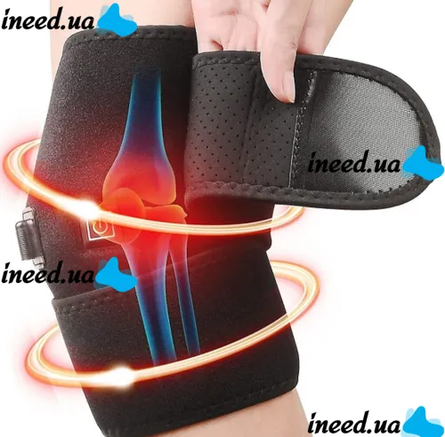 Универсальный бандаж грелка для коленного сустава ThermaFix TP-02 с подогревом от USB, Согревающий наколенник на колено и плечо 3 режима 5V Черный