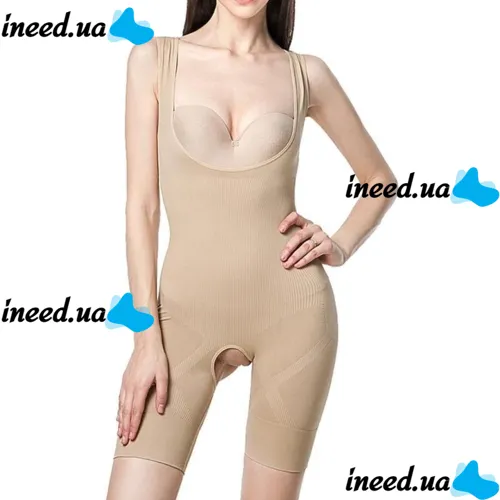 Профессиональное корректирующее белье Комбидресс Slim Shapewear женский утягивающий для похудения и коррекции фигуры с бретельками S/M L/XL XXL/XXXL