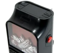 Портативный мини обогреватель с имитацией пламени Flame Heater W-012 с LCD экраном 800W в розетку, Тепловентилятор камин с пультом 800Вт Черный