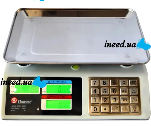 Торговые электронные весы Domotec MS-982S от 5 гр до 50 кг Metal Button с металлическими кнопками MX-414