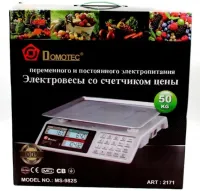 Торговые электронные весы Domotec MS-982S от 5 гр до 50 кг Metal Button с металлическими кнопками MX-414