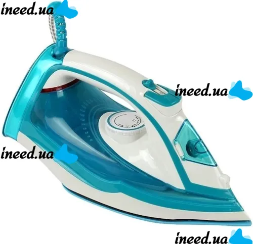 Manual steam iron Operatec OP-1003 2200W with ceramic sole steam regulator for ironing clothes OP1003 with steam from the mains 2200W Blue